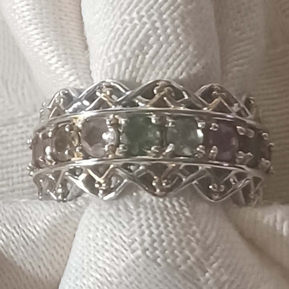 Michael Valitutti Jewelry - Gems en Vogue Michael Valitutti Multi Color Tourmaline Eternity Ring, SS